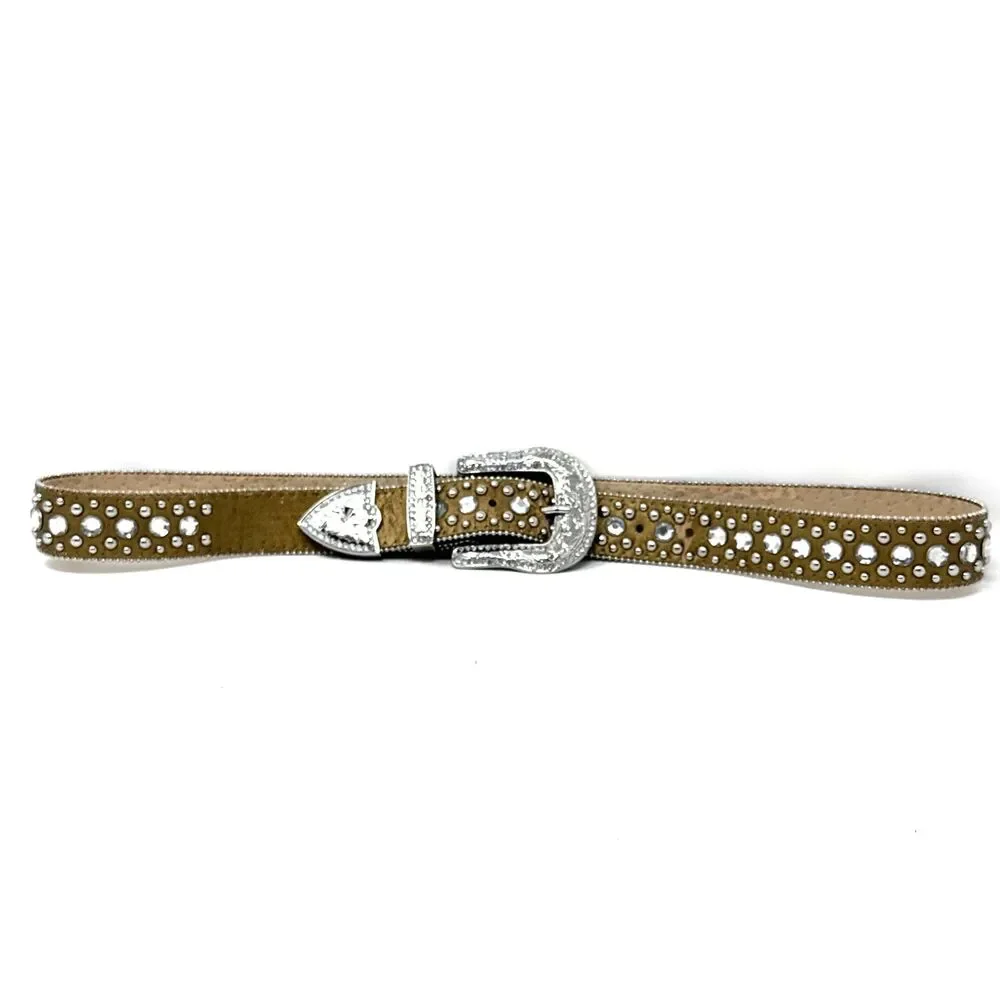 Womens Western Blingy Belt Sz L Studs Rhinestones Boujee Rodeo Gilded Queen Bey